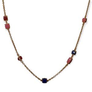 TALBOTS GOLD TONE MULTI COLORED BEADED NECKLACE